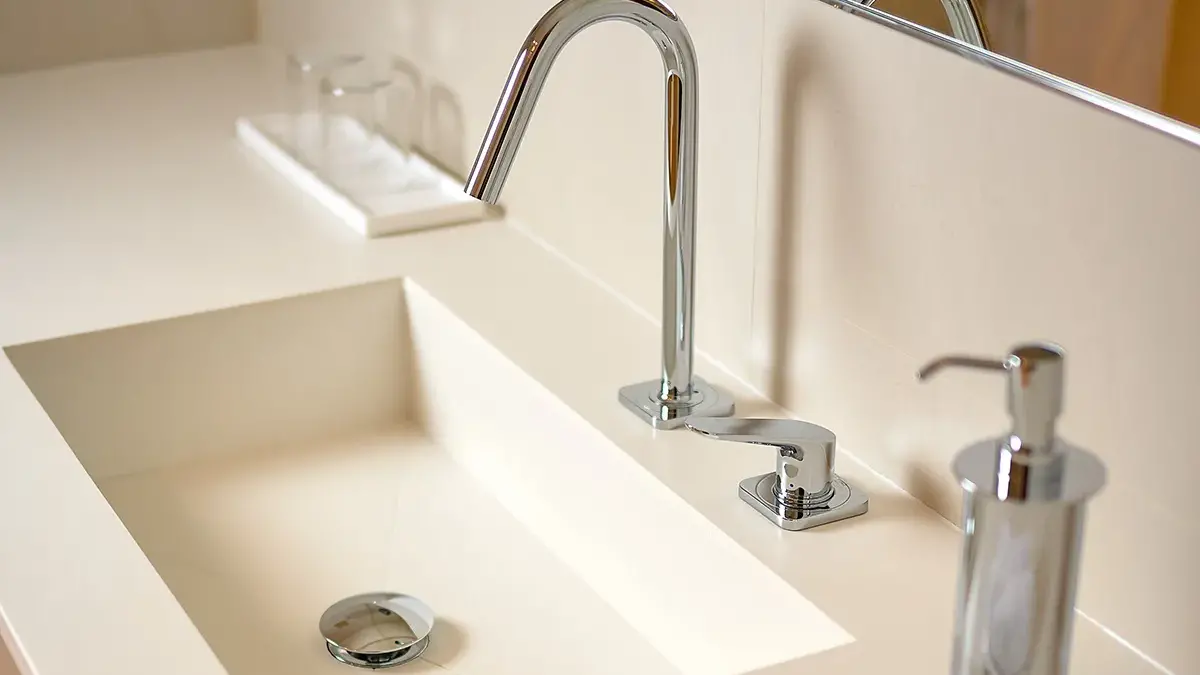 Sink of a hotel room toilet