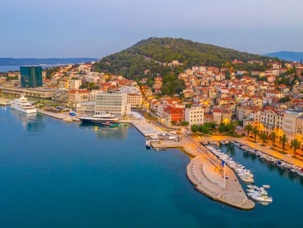 City of Split and Marjan Hill at sunset