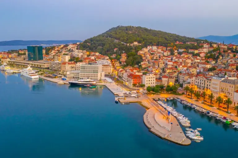 City of Split and Marjan Hill at sunset